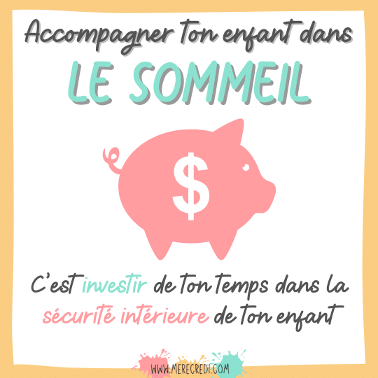cochon tirelire symbolisant que d'accompagner ton enfant dans le sommeil est un investissement de ton temps pour sa sécurité intérieure