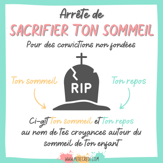 tombe où repose ton sommeil de parent quand tu accordes de l'importance à des croyances sur le sommeil de l'enfant