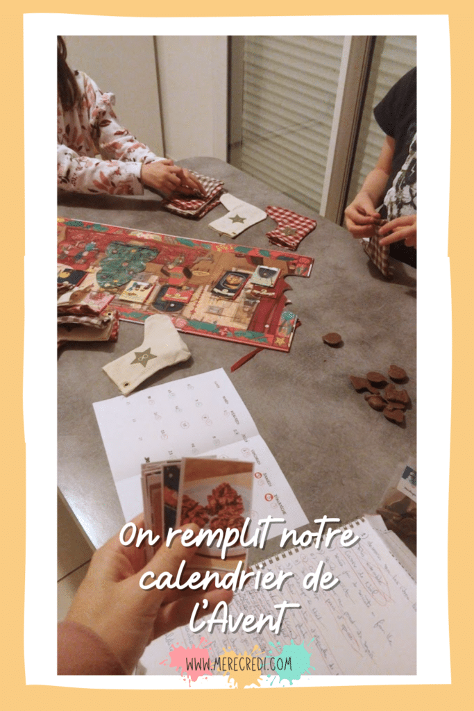 traditions de noel en famille :  faire notre calendrier de l'avent avec mon enfant